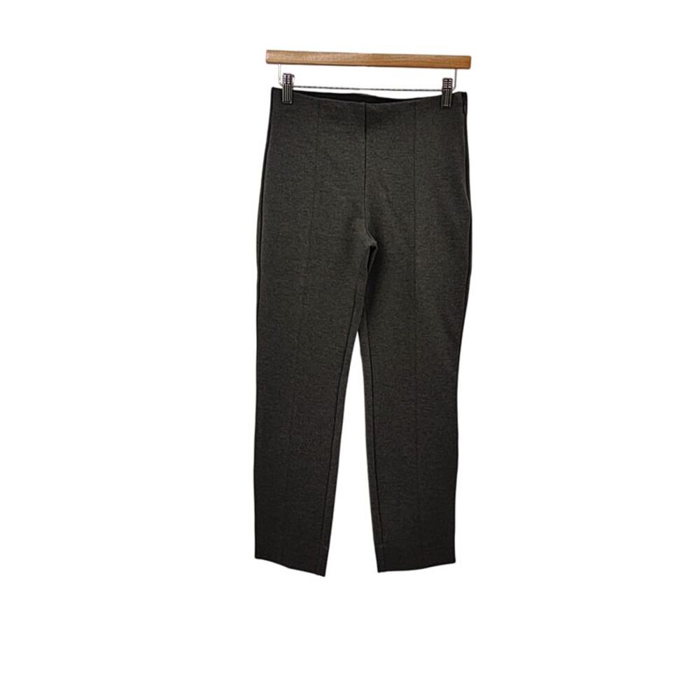 Quince Women Ultra-Stretch Ponte Pintuck Ankle Pants - 27" Charcoal M